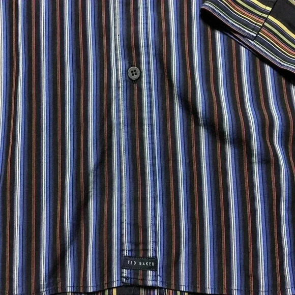 Ted Baker Button Down Shirt Striped Long Sleeves - Picture 6 of 11